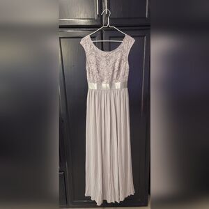 Elegant Lace Dress with Silver Accents